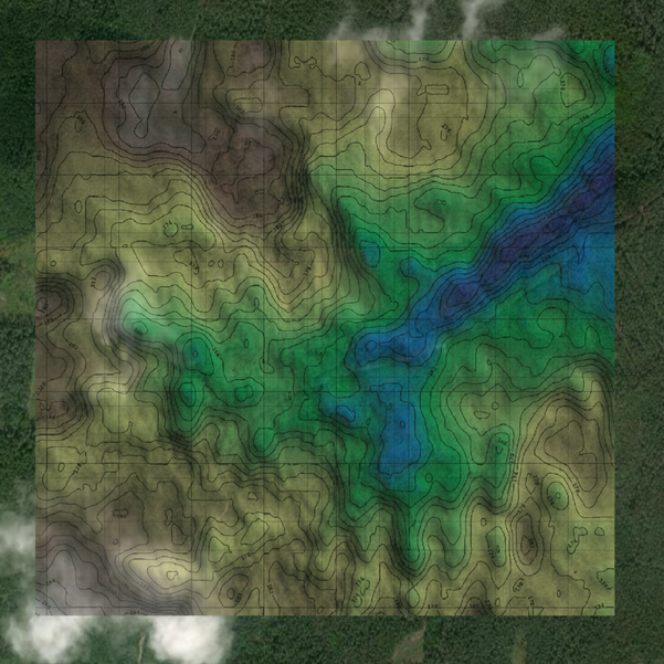 Топографическая карта в QGIS: рельеф, горизонтали, координатная сетка